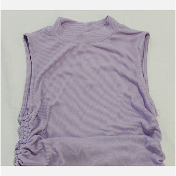 Love Ellie Women's Armory Cropped Ruched Side Detail Knit Top EJ2 Purple Medium - Picture 2 of 5